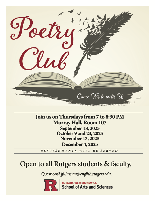 POETRY CLUB POSTER 8.5 X 11 Fall 2025